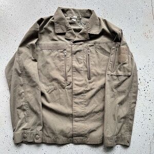 VTG 2000s European Military Field Jacket Olive Drab Ripstop LARGE